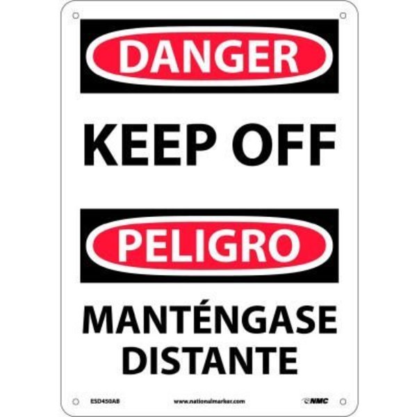 National Marker Co Bilingual Aluminum Sign - Danger Keep Off ESD450AB